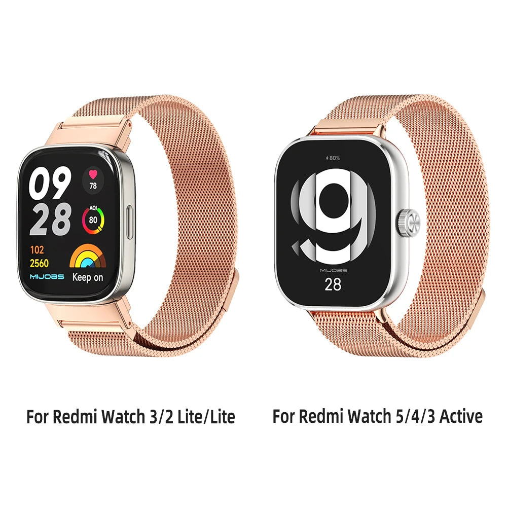 Correa Metálica para Xiaomi Redmi Watch 2 Lite / Watch 3 Active / Watch 4, 5, 6【Acero Inoxidable Ajustable