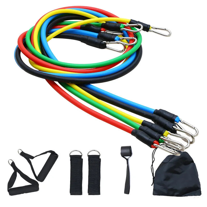 Bandas de Resistencia TPE 【11 Piezas】- Niveles 15-150 lbs ✅ Ideal para Glúteos, Piernas & Tonificación