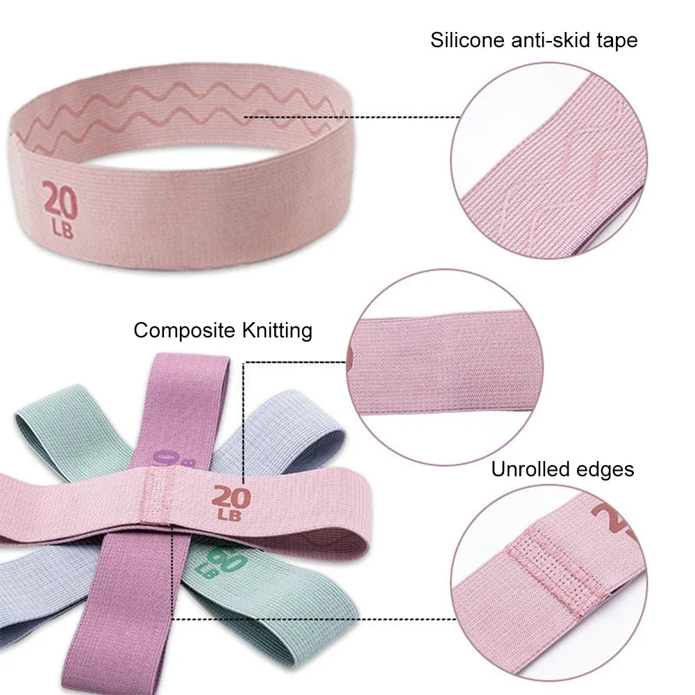 Bandas Elásticas de Resistencia de Tela【3 Niveles】- Ideal para Gym, Yoga & Rehabilitación