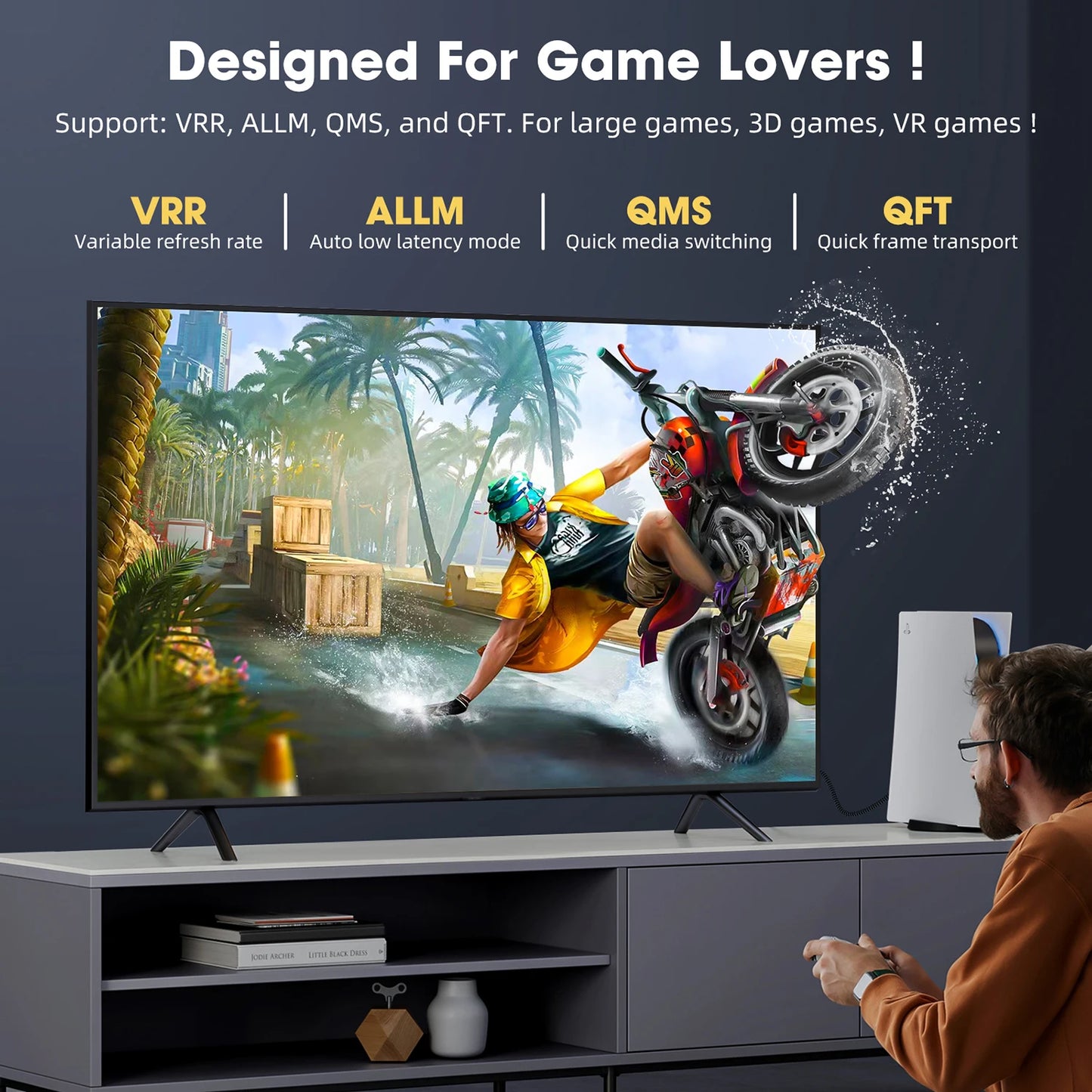 🚀 Cable HDMI 2.1 8K/60Hz & 4K/120Hz 【3m/5m】- 48Gbps, HDR Dinámico, Alta Velocidad para PS5, Xbox, Apple TV & Más 🎮