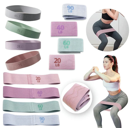Bandas Elásticas de Resistencia de Tela【3 Niveles】- Ideal para Gym, Yoga & Rehabilitación