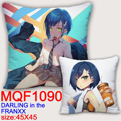 Fundas de almohada con estampado 3D de doble cara, funda de almohada de 45x45cm de zero two varios modelos