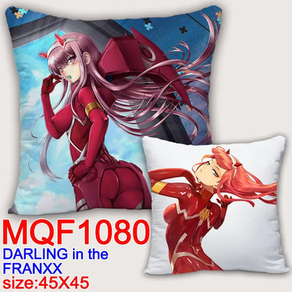 Fundas de almohada con estampado 3D de doble cara, funda de almohada de 45x45cm de zero two varios modelos