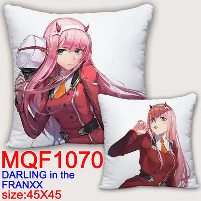 Fundas de almohada con estampado 3D de doble cara, funda de almohada de 45x45cm de zero two varios modelos