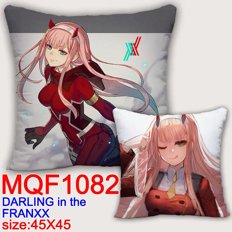 Fundas de almohada con estampado 3D de doble cara, funda de almohada de 45x45cm de zero two varios modelos