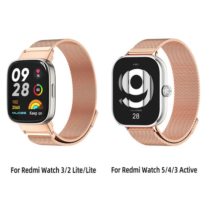Correa Metálica para Xiaomi Redmi Watch 2 Lite / Watch 3 Active / Watch 4, 5, 6【Acero Inoxidable Ajustable