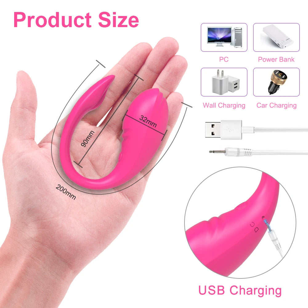 Vibrador inalámbrico con Bluetooth para mujer, estimulador de clítoris, huevo con Control remoto, masajeador de punto G, Juguetes sexuales para adultos