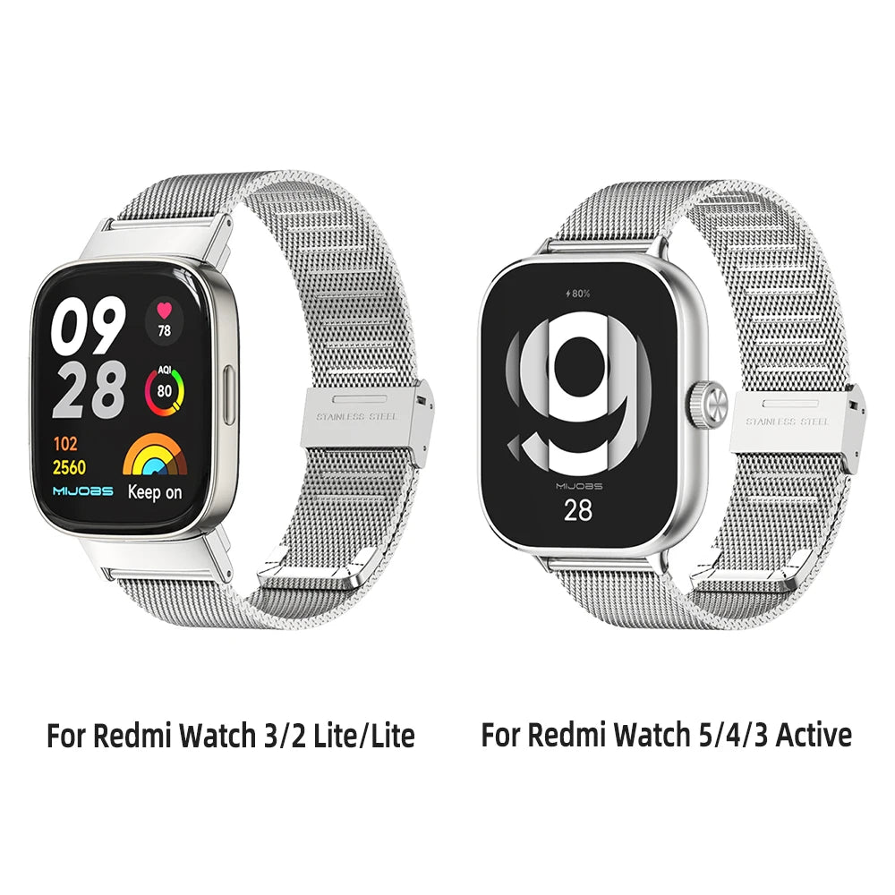 Correa Metálica para Xiaomi Redmi Watch 2 Lite / Watch 3 Active / Watch 4, 5, 6【Acero Inoxidable Ajustable