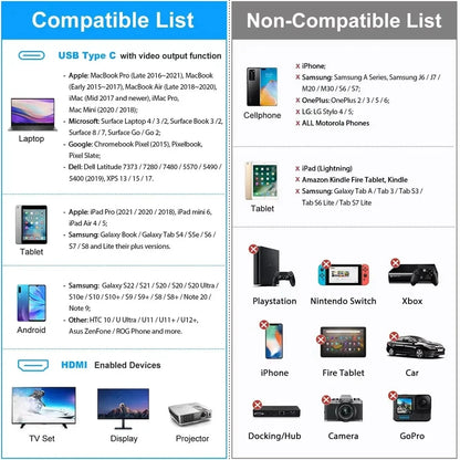 🔌 Cable Tipo C a HDMI 4K 60Hz 30Hz 8K 【2 Metros】- Compatible con MacBook, Samsung, iPad & Más 🚀