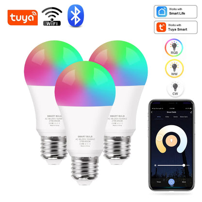 Foco Inteligente de 110V y 220V, LED, RGB, funciona con Alexa, Google, SmartLife WiFi/Bluetooth