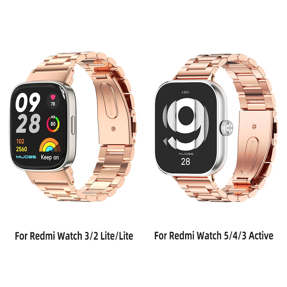 Correa Metálica para Xiaomi Redmi Watch 2 Lite / Watch 3 Active / Watch 4, 5, 6【Acero Inoxidable Ajustable