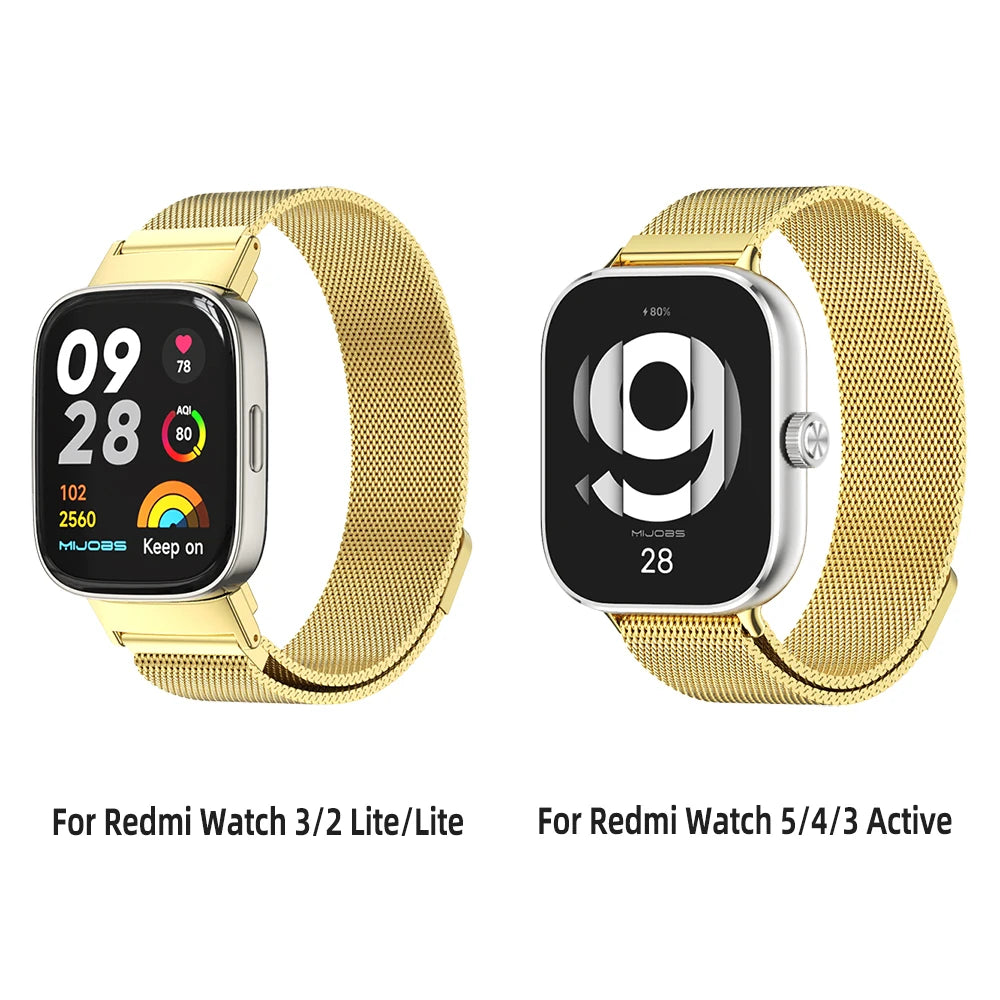 Correa Metálica para Xiaomi Redmi Watch 2 Lite / Watch 3 Active / Watch 4, 5, 6【Acero Inoxidable Ajustable