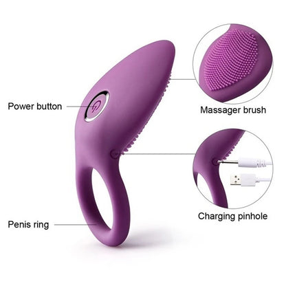 Anillo vibrador para el pene, estimulador del clítoris, punto G, Juguetes sexuales para pareja