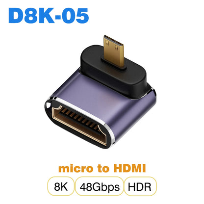 🎮 Adaptador HDMI 2.1 【8K@60Hz/4K@120Hz】- Compatible con PS5, Proyectores, Laptops & PC 🚀 48Gbps Ultra HD | Mini/Micro HDMI a HDMI