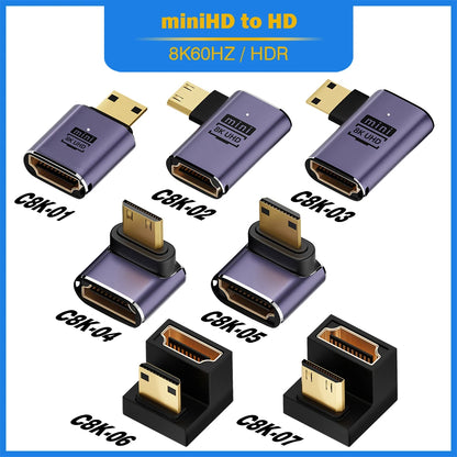 🎮 Adaptador HDMI 2.1 【8K@60Hz/4K@120Hz】- Compatible con PS5, Proyectores, Laptops & PC 🚀 48Gbps Ultra HD | Mini/Micro HDMI a HDMI
