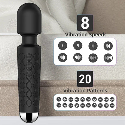 Mini vibrador con 20 modos de vibración, palo mágico, masajeador de carga USB, vibradores de punto G y clítoris, juguete sexual para mujeres y Adultos