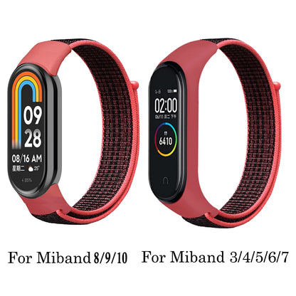 Correa Deportiva para Mi Band 3-10【Nailon Ajustable】- Pack 2 Unidades - Ligera y Transpirable