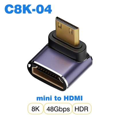 🎮 Adaptador HDMI 2.1 【8K@60Hz/4K@120Hz】- Compatible con PS5, Proyectores, Laptops & PC 🚀 48Gbps Ultra HD | Mini/Micro HDMI a HDMI