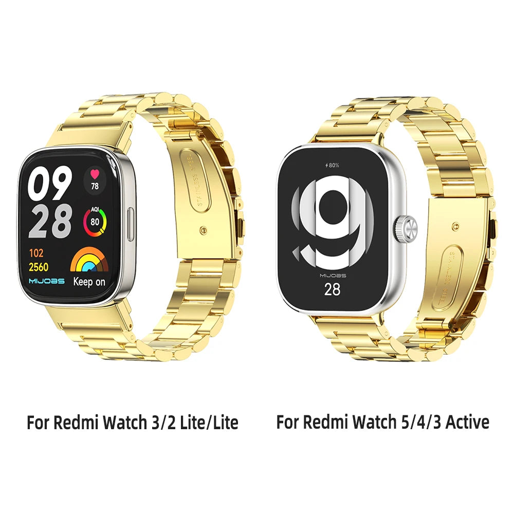 Correa Metálica para Xiaomi Redmi Watch 2 Lite / Watch 3 Active / Watch 4, 5, 6【Acero Inoxidable Ajustable
