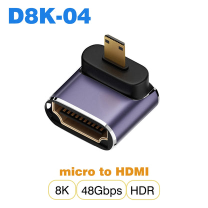🎮 Adaptador HDMI 2.1 【8K@60Hz/4K@120Hz】- Compatible con PS5, Proyectores, Laptops & PC 🚀 48Gbps Ultra HD | Mini/Micro HDMI a HDMI