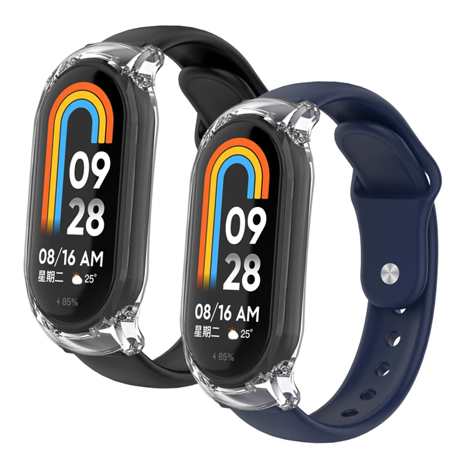 Funda Protectora + Correa de Silicona para Xiaomi Mi Band 3 4 5 6 7 8 9【Kit Completo】- Ajuste Perfecto & Máxima Protección