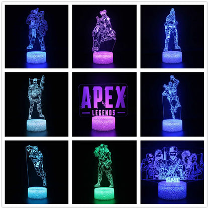 Lámpara de Mesa de Ilusión LED Acrílica 3D de APEX Legends