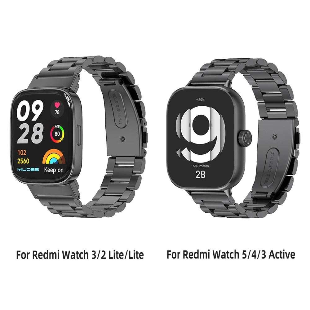 Correa Metálica para Xiaomi Redmi Watch 2 Lite / Watch 3 Active / Watch 4, 5, 6【Acero Inoxidable Ajustable