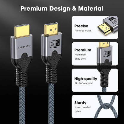 🚀 Cable HDMI 2.1 8K/60Hz & 4K/120Hz 【3m/5m】- 48Gbps, HDR Dinámico, Alta Velocidad para PS5, Xbox, Apple TV & Más 🎮