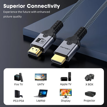 🚀 Cable HDMI 2.1 8K/60Hz & 4K/120Hz 【3m/5m】- 48Gbps, HDR Dinámico, Alta Velocidad para PS5, Xbox, Apple TV & Más 🎮