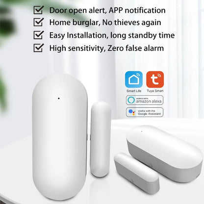 Detector de alarma inteligente, magnetico, WiFi, compatible con Alexa y Google Home