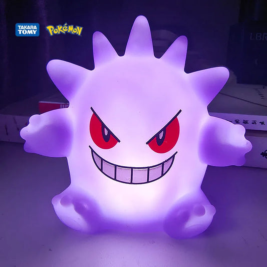 Figuras de Pokémon con luz nocturna, modelo gengar, lámpara de mesita de noche