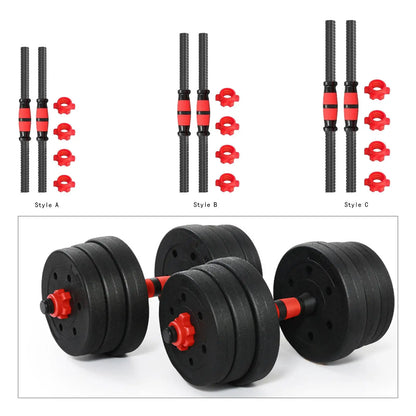 Barras de Mancuernas de Acero Premium【2 Unidades】- Agarre Antideslizante & Kit de Tuercas para Gimnasio